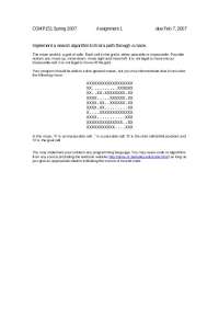 Implement a Search Algorithm to Find a Path Through a Maze | COMP 151
