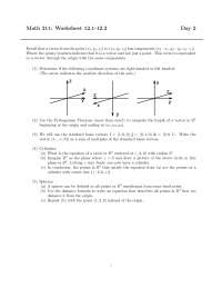 Worksheet #12 Practice Problems - Calculus III | MATH 211 - Docsity