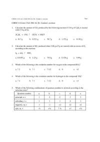 Exam 2 with Answer Key - General Chemistry I | CHEM 1110
