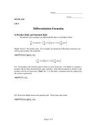 Laboratory 3 Practice - Differentiation Formulas | MATH 1441 | Lab ...