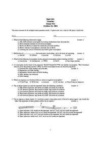 Exam #2A on Genetics - Fall 2004 with answers | BIOL 3301