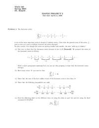Maple Project 3 - Intermediate Calculus | MATH 240 - Docsity