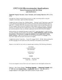Lab 4: Word Processing with MS Word - Microcomputer Applications | CPET ...