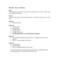 Exam 1 Guideline - General Physics | PHYS 201 | Exams Physics | Docsity