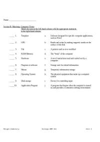 Computer Terms CPU RAM Hardware - Records and Business Planning I | ABM 111