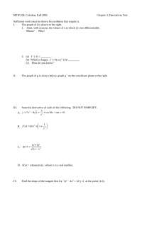 7 Questions on Derivatives Test | MTH 111 - Docsity