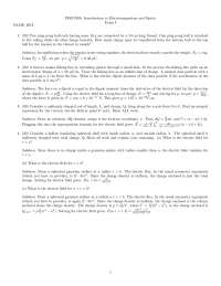 Exam 1 with Answer Key - Introduction to Electromagnetism and Optics ...