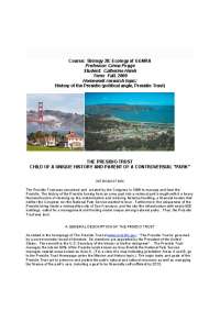 Presidio Trust: Transitioning Military Base to National Park