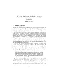 Writing Guidelines for Policy Memos: Making Actionable Recommendations - Prof. Wesley C. C
