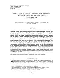 Identification of Protein Complexes by Comparative Analysis of Yeast ...