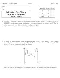 2 Problems on Electromagnetism and Optics - Quiz 3 | PHGN 200 - Docsity