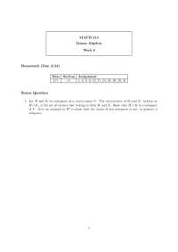 Linear Algebra Homework 8: Subspaces Intersection and Union