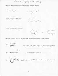 Exam 1 with Answers - Organic Chemistry | CHEM 212A - Docsity