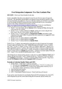 Longwood Univ. 2-Year Academic Plan: Excel for Course Planning & GPA Calculation
