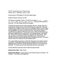 Handouts: Matrices, Alternate List ADT | COSC 350