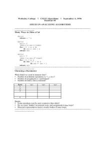 Analyzing Algorithms: Issues and Techniques