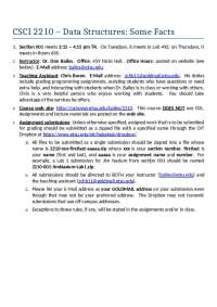 CSCI 2210 Data Structures: Course Information - Prof. Gordon L. Bailes