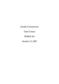 Paper Introduction to Women's and Gender Studies: Gender Construction