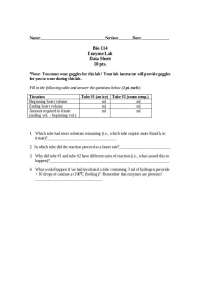 Enzyme Lab - Data Sheet - General Biology Lab | BIO 114C