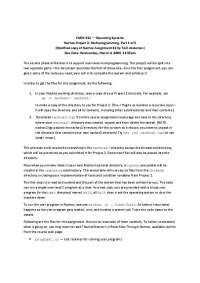Nachos Project 2: Multi Programming | CMSC 321