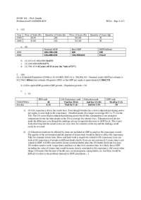 ECON 101 Problem Set #5 Answer Key: Inflation, GDP, and Unemployment
