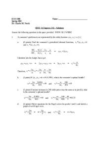 ECO 3306 Quiz 1 Solutions for Chapters 2-6 - Prof. Charles M. North