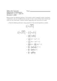 Quiz 10 for MATH 161 Calculus I at Millersville University