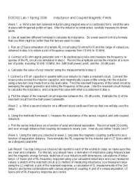 ECE332 Lab Report: Measuring Inductance and Coupled Magnetic Fields