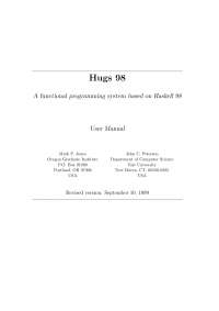 A Functional Programming System Based on Haskell 98 - User Manual | CS ...