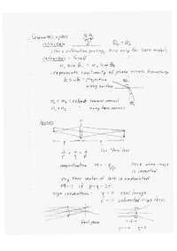 Geometrics Optics - Reflection - Handwritten Notes | PHGN 480
