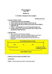Mellor's Theory of Indeterministic Causation and Chances