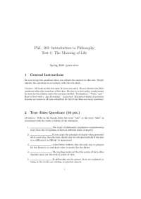 Questions for Exam 1 - Introduction to Philosophical Inquiry | PHIL 102
