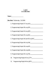 Introduction Computer Programming - Lab 10 Project | CSC 3405