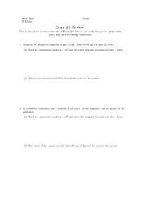 Exam 2 Review Questions for Mathematics in Social science I | MATH 1320