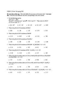 Exam II Questions on General Chemistry II - Spring 2003 | CHEM 1120