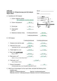 GC and IR Spectroscopy Experiment Report: Identifying Alkenes and Aldehydes