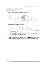 Statistics Quiz 13 Solutions for Math 140, April 8, 2008 - Prof. Joseph D. Sloan