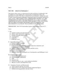 Exam of Liberal Arts Mathematics 1 | MGF 1106
