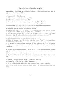 Math 415 Test 2: Functions, Equivalence Relations, Bijections, and Partially Ordered Sets 