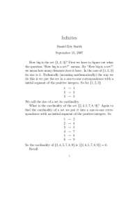 Understanding Infinite Sets: Cardinality, Subsets, and the Continuum - Prof. Daniel E. Smi