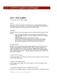Computer Art and Design II - Lab 2: Web Graphics | VCD P374