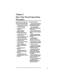 DriveTrain Theory and Typical Shop Procedure - Review Sheet | AT 241
