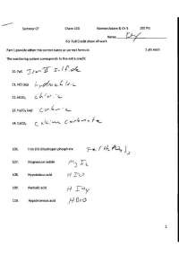 Resolution for Chapter 5 - Nomenclature - Summer 2007 | CHEM 100