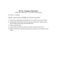 Principles of Real Estate: Homework Assignment #2 - Title and the Closing Process