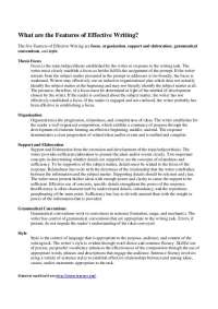 What are the Features of Effective Writing - Lecture Notes | GSTR 110