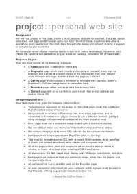Personal Web Site Final Project: Creating a Small Personal Website - Prof. Peter L. Hoelte