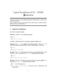Notes on Proof by Induction and Inductively Defined Functions | CS 5303