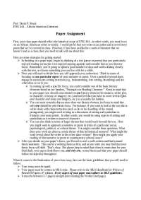 ENG 444 African American Literature Paper Assignment: Choosing a Focus and Sources - Prof.
