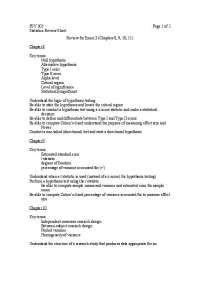Statistics Review Sheet for Exam 3 | PSY 305