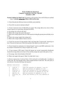 14 Practice Problems on Reliability and Availability - Final Exam | CSCI 320